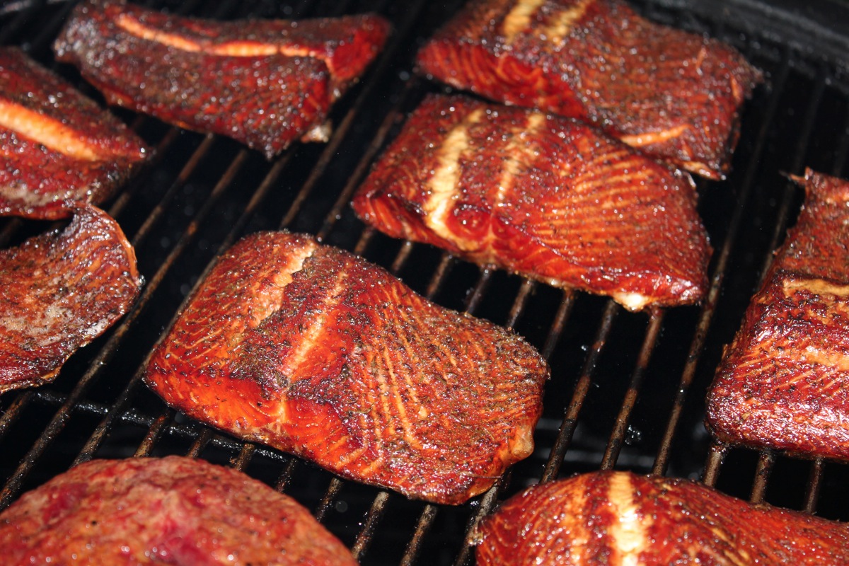 Smoked Trout on Grill