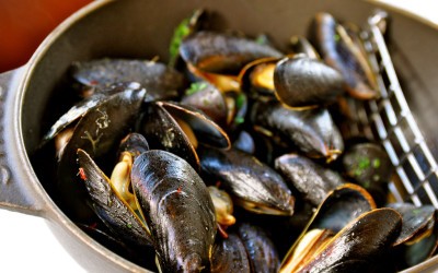 Steamed Mussels with Fennel, White Wine and Tarragon