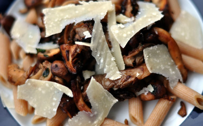 Roasted Mushrooms with Parmesan and Pine Nuts