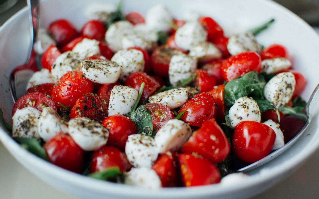 Marinated Mozzarella Cherry Tomato Basil Salad
